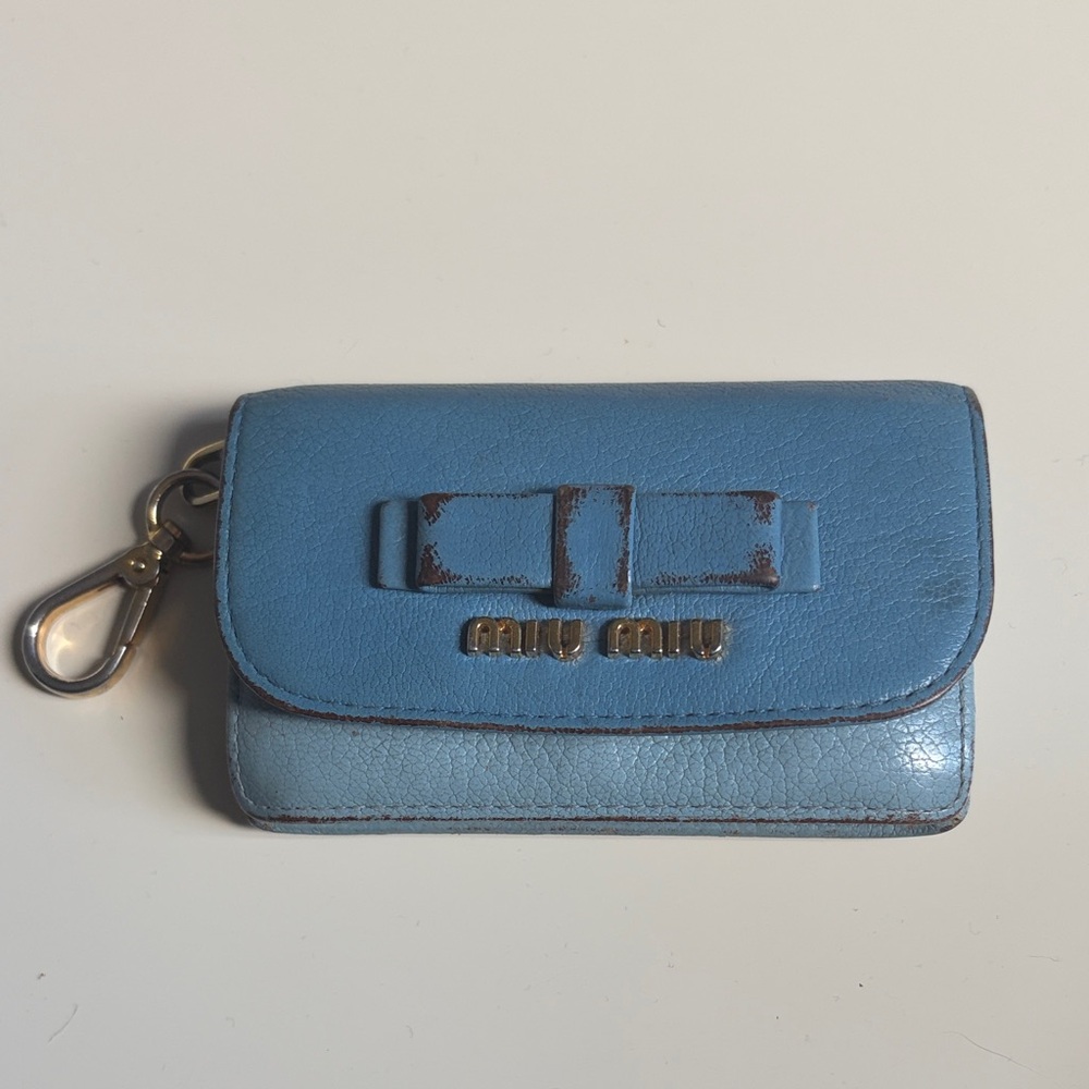 Miu Miu Blue Leather Wallet/Cardholder